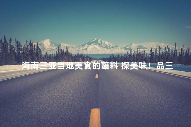 海南三亚当地美食的蘸料 探美味！品三亚当地美食与传统蘸料